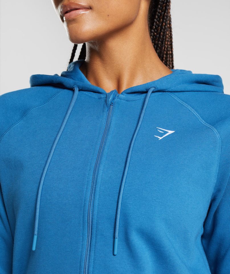 Women's Gymshark Training Zip Hoodie Blue | NZ 8REHYZ